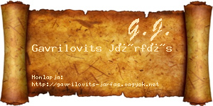 Gavrilovits Járfás névjegykártya